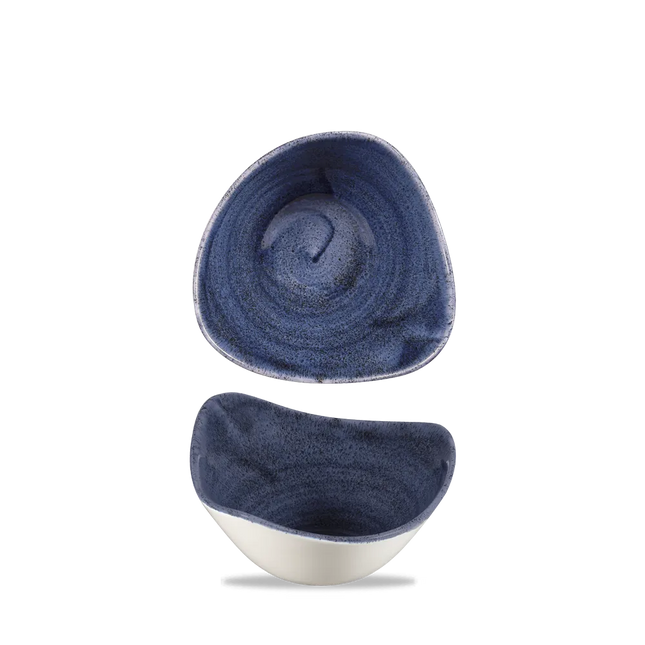 Stonecast Patina Cobalt Blue Triangular Bowl 15.3 cm 12/box