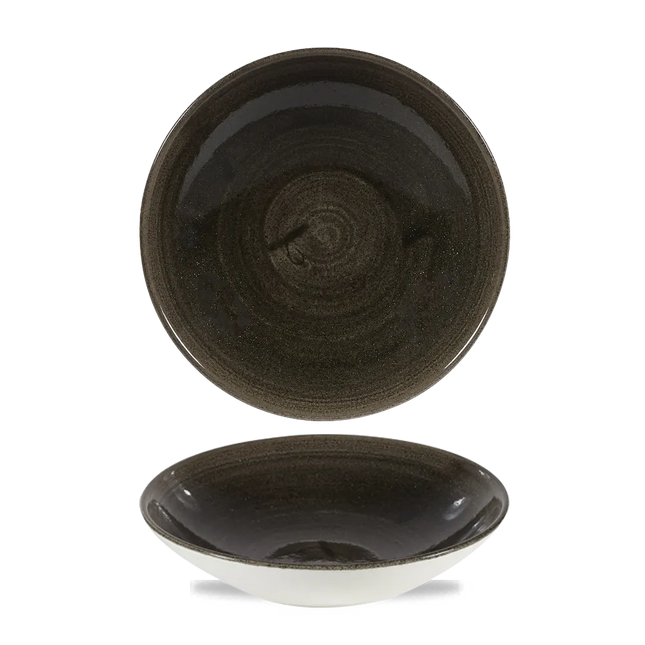 Stonecast Patina Iron Black Evolve Coupe Bowl 18cm 12/box