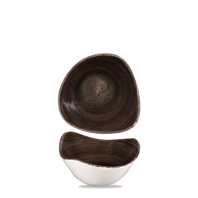 Stonecast Patina Iron Black Triangular Bowl 15cm 12/box