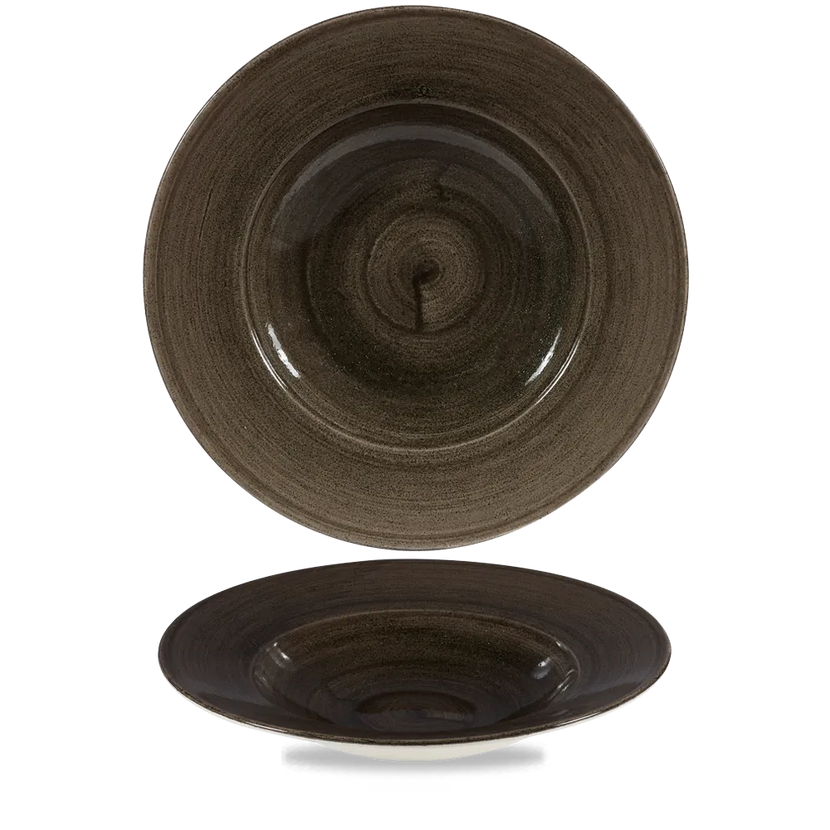 Stonecast Patina Iron Black Profile Wide Rim Bowl Large 11"