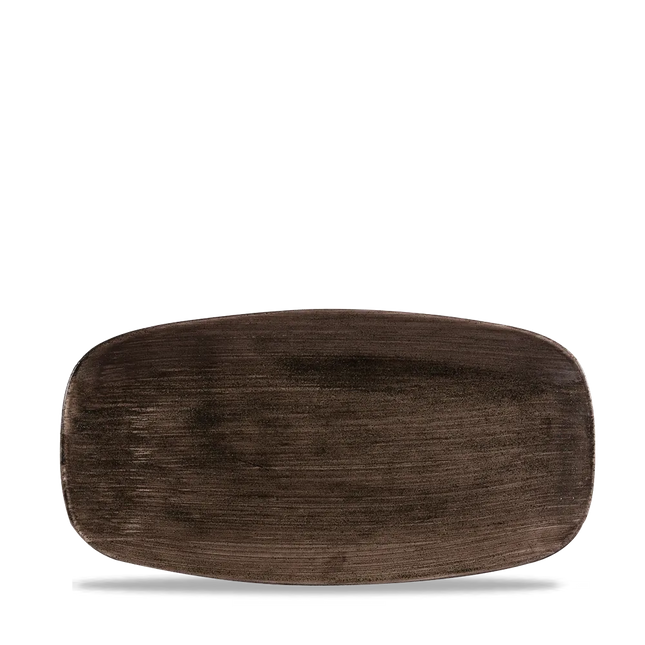 Stonecast Patina Black Chefs Oblong Plate 29.8x15.3cm 12/box
