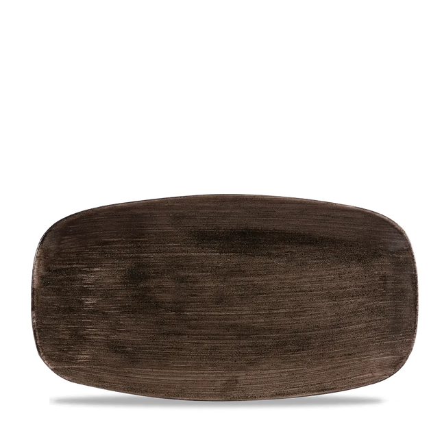 Stonecast Patina Black Chefs Oblong Plate 35.5x18.9cm 6/box