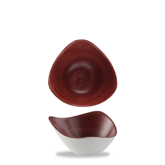 Stonecast Patina Red Rust Triangular Bowl 12/box