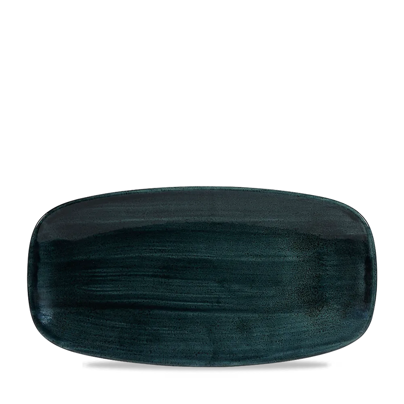 Stonecast Patina Rustic Teal Chefs Oblong Plate 11 3/4X6" 1