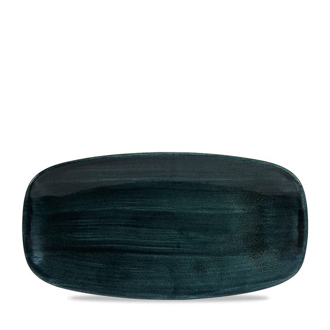 Stonecast Patina Teal Chefs Oblong Plate 29.8x15.3cm 12/box