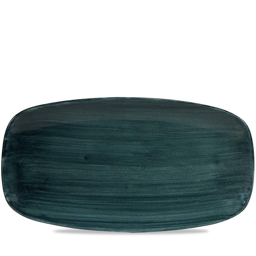 Stonecast Patina Rustic Teal Chefs Oblong Plate 13 7/8X7 3/