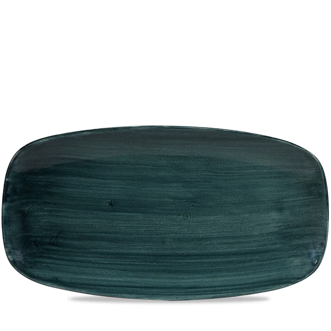 Stonecast Patina Teal Chefs Oblong Plate 35.5x18.9cm 6/box