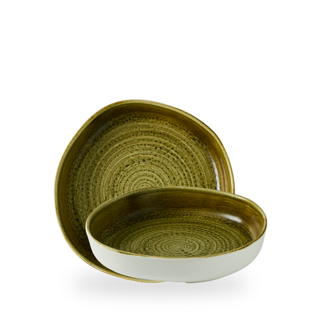 Churchill Stonecast Plume Olive organische kom met opstaande rand 23 cm