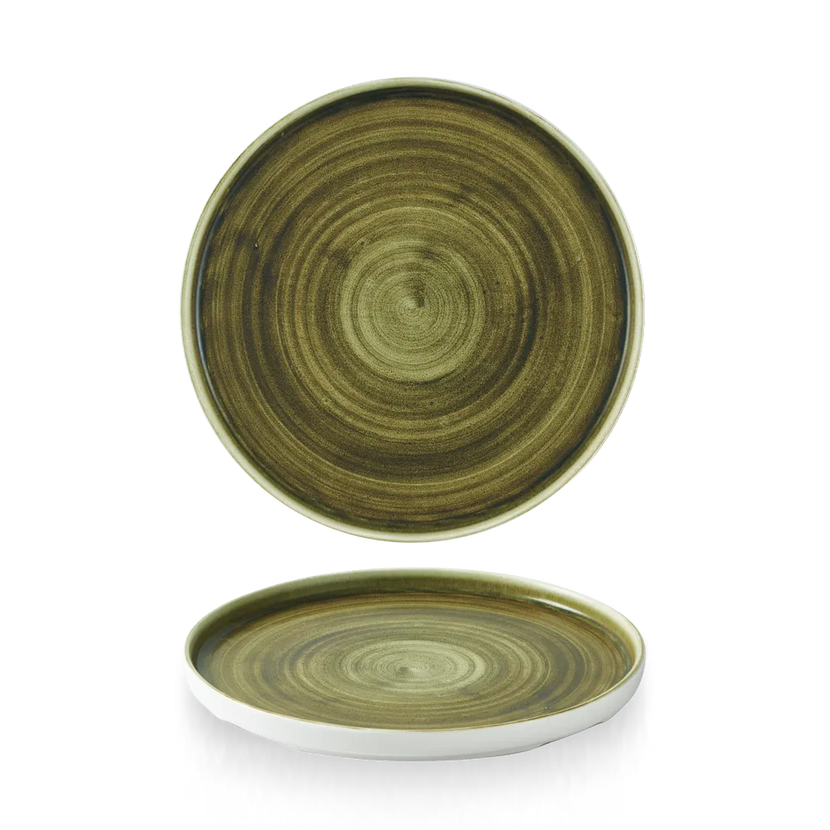 Stonecast Plume Green Walled Plate 21 cm 6/box