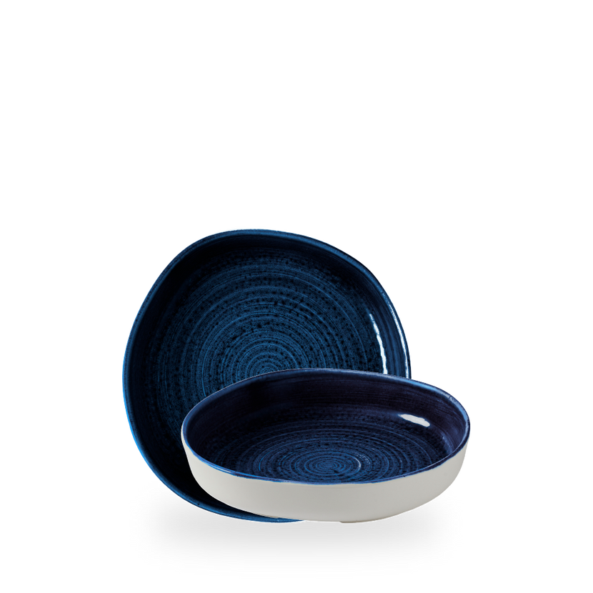 Churchill Stonecast Plume Ultramarine organische kom met opstaande rand 20 cm