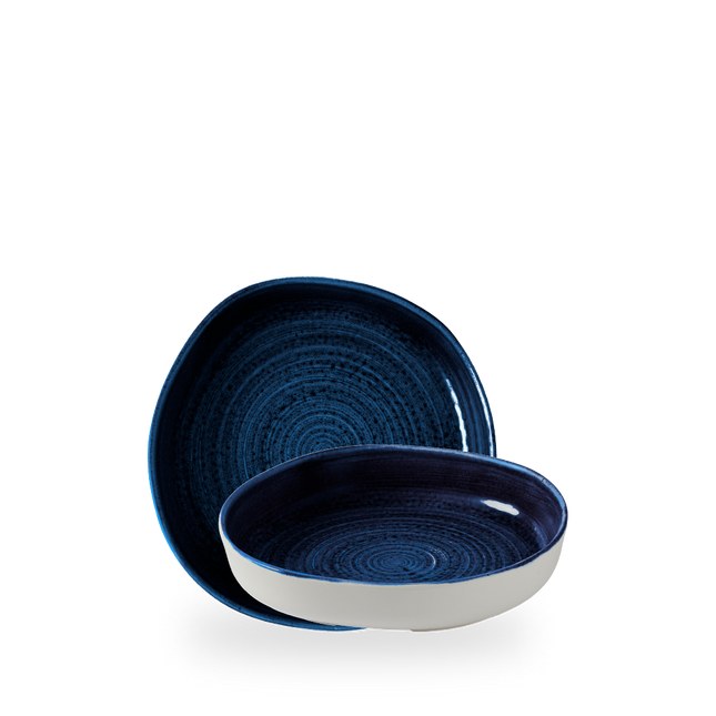 Churchill Stonecast Plume Ultramarine organische kom met opstaande rand 20 cm