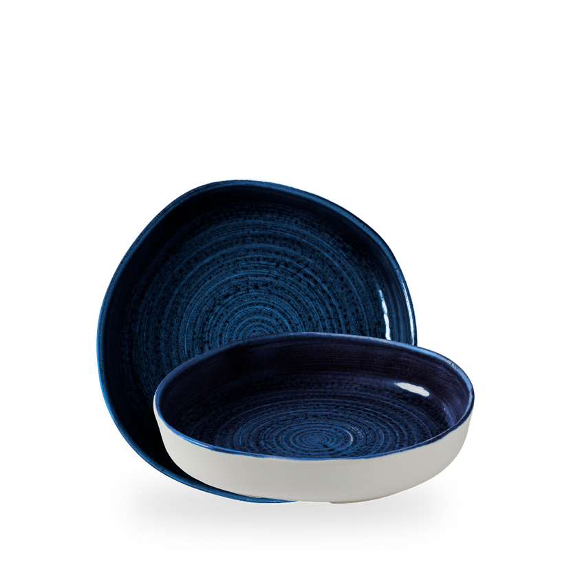 Churchill Stonecast Plume Ultramarine organische kom met opstaande rand 23 cm