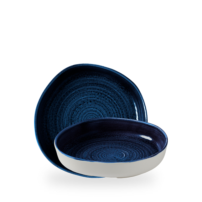 Churchill Stonecast Plume Ultramarine organische kom met opstaande rand 23 cm