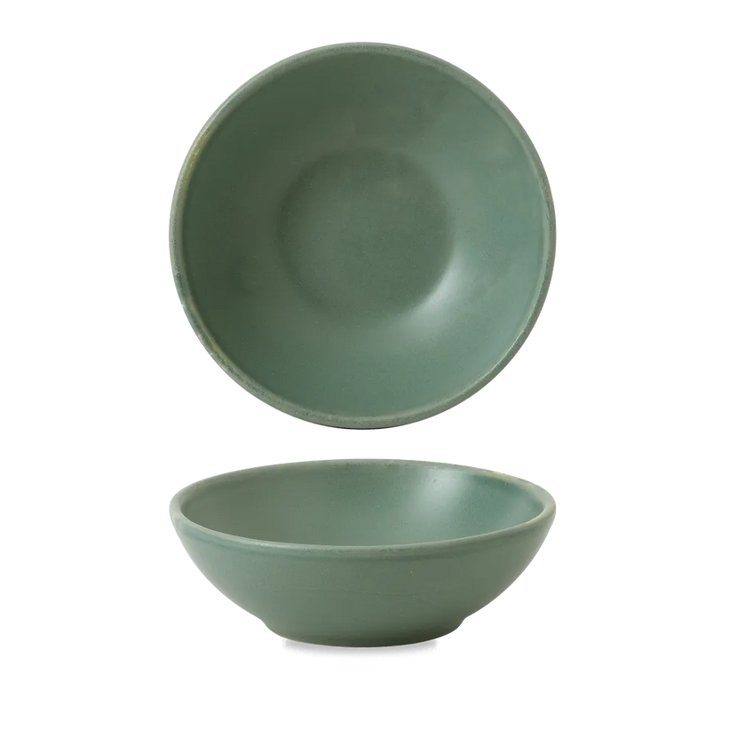 Nourish Andorra Green Contour Shallow Bowl 11.7*3.8cm 12/box