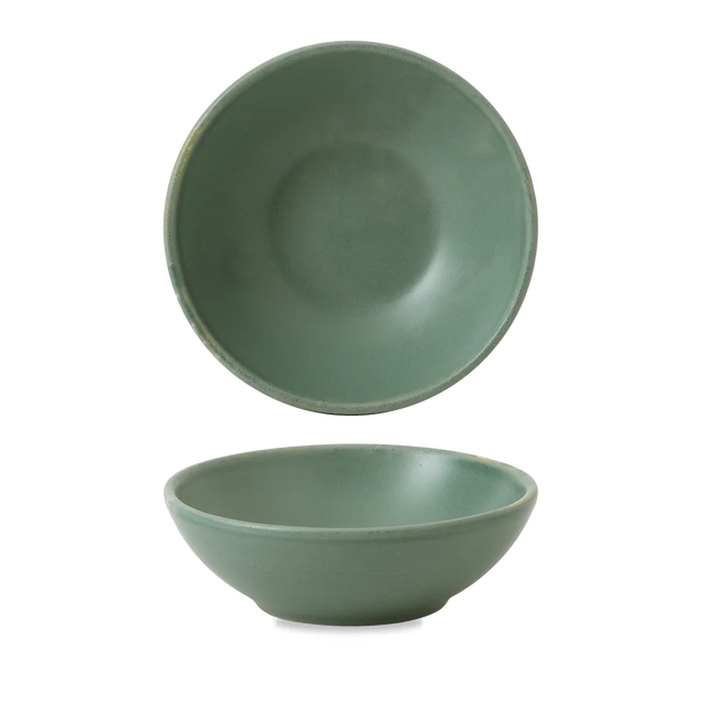 Nourish Andorra Green Contour Shallow Bowl 11.7*3.8cm 12/box