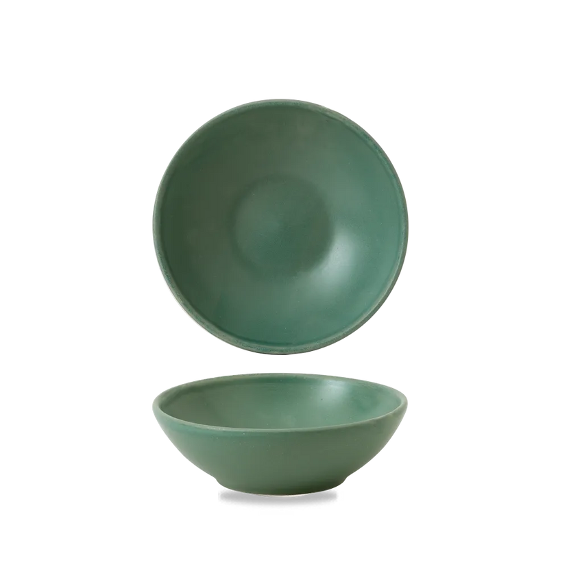 Nourish Andorra Green Contour Shallow Bowl 13*4,2 cm 12/box