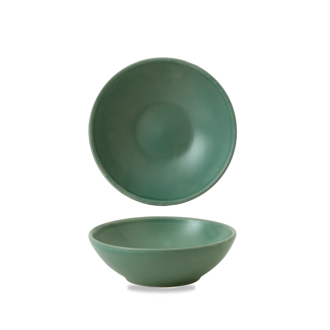 Nourish Andorra Green Contour Shallow Bowl 13*4.2 cm 12/box