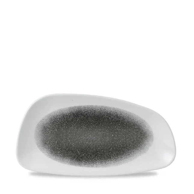 Raku Quartz Black Chefs Geo Plate 30 x 15.5cm 12/box