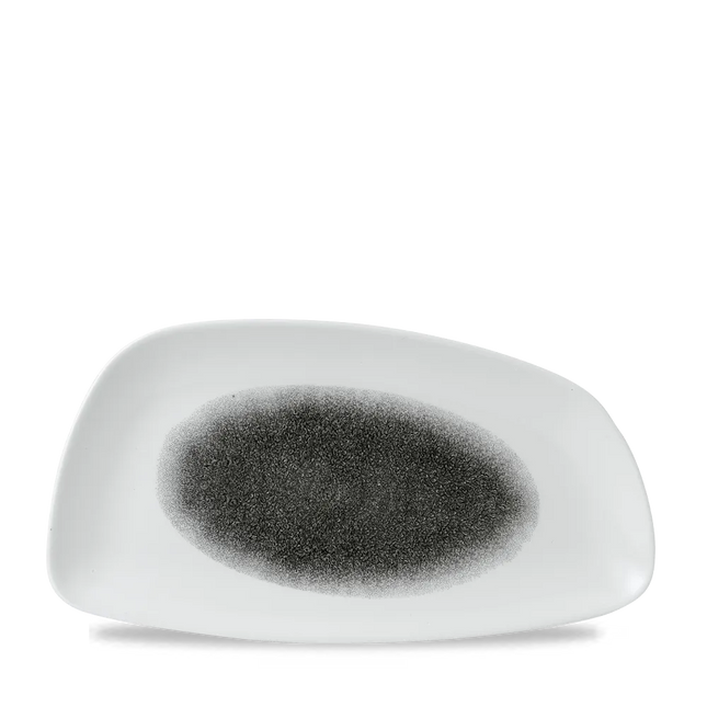Raku Quartz Black Chefs Geo Plate 35 x 18.5cm 6/box
