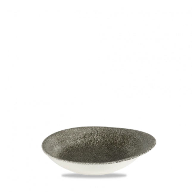 Raku Quartz Black Round Round Dish 16 x 14.5cm 12/box