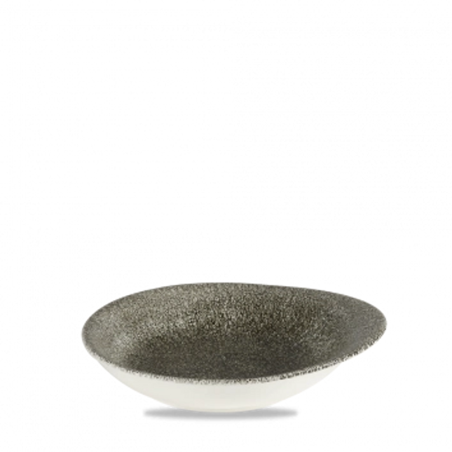 Raku Quartz Black Round Round Dish 18.5 x 16.8cm 12/box