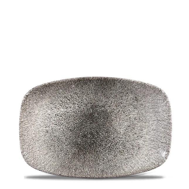Raku Quartz Black Chefs Oblong Plate 23.7 x 15.7cm 12/box