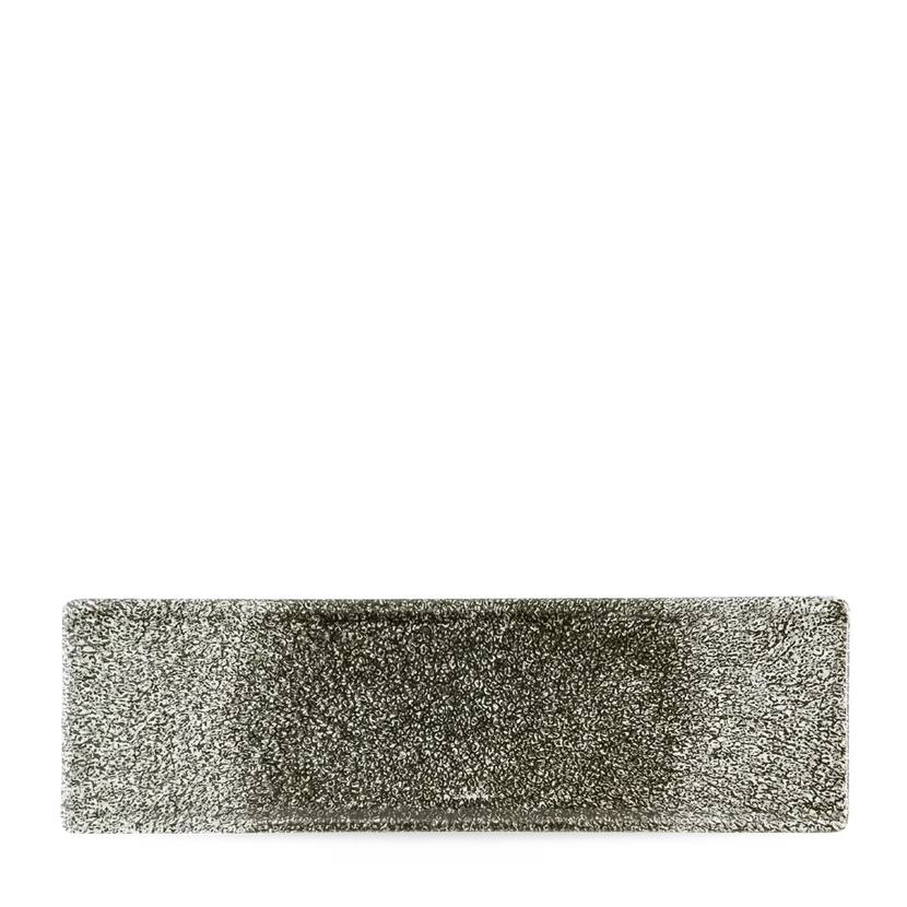 Raku Quartz Black Oblong Plate 30X9cm 6/box