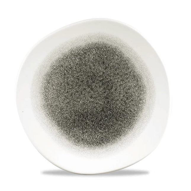 Raku Quartz Black Round Trace Plate 26.4cm 12/box