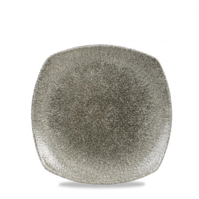Raku Quartz Black X Squared Square Plate 22cm 12/box