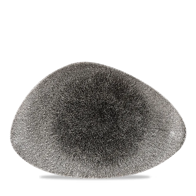 Raku Quartz Black Triangle Chefs Plate 30.4 x 20.5cm 6/box