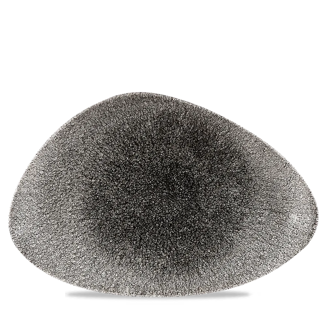 Raku Quartz Black Triangle Chefs Plate 35.5 x 18.8cm 6/box