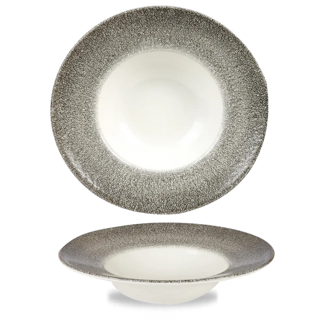 Raku Quartz Black Profile Wide Rim Bowl Large 28cm 12/box