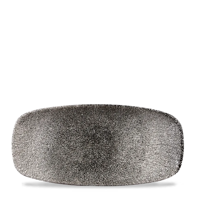 Raku Quartz Black Chefs Oblong Plate 26.9 x 12.7cm 12/box