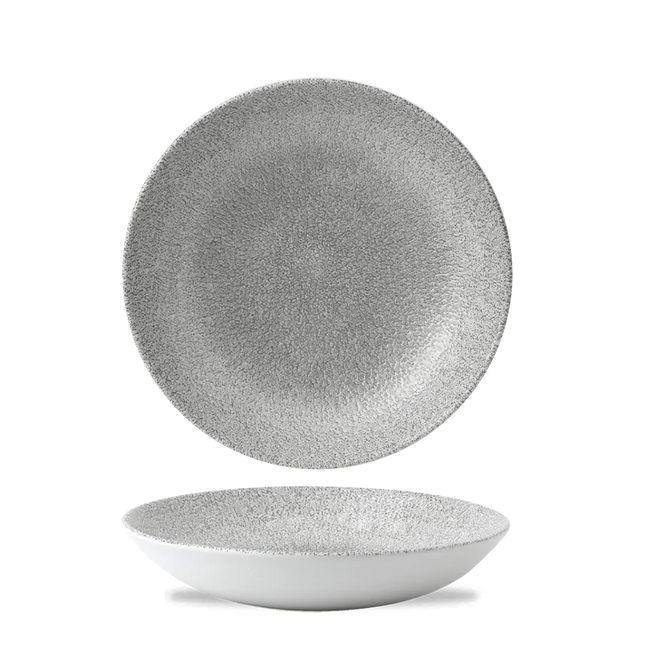 Raku Jasper Grey Evolve Coupe Bowl 25cm 12/box