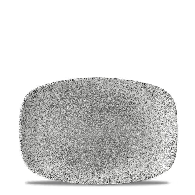 Raku Jasper Grey Chefs Oblong Plate 23.7 x 15.7cm 12/box