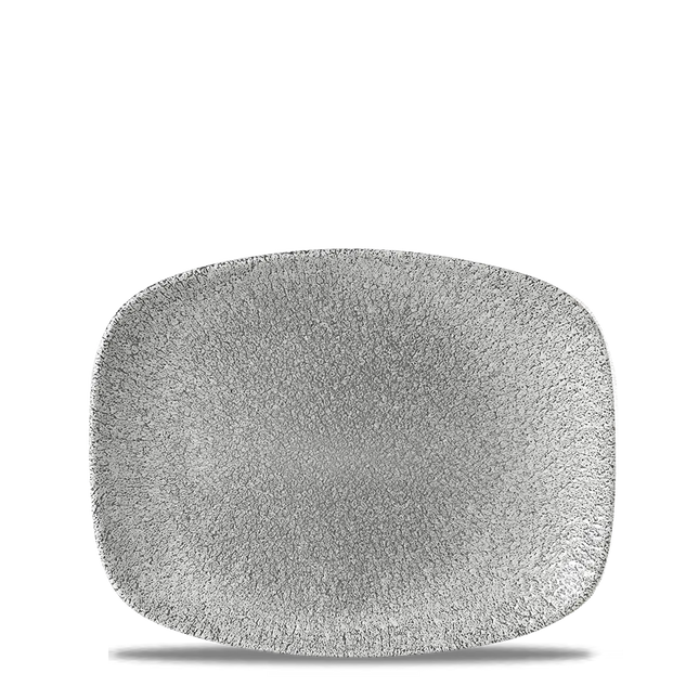 Raku Jasper Grey Chefs Oblong Plate 26.1 x 20.2cm 12/box