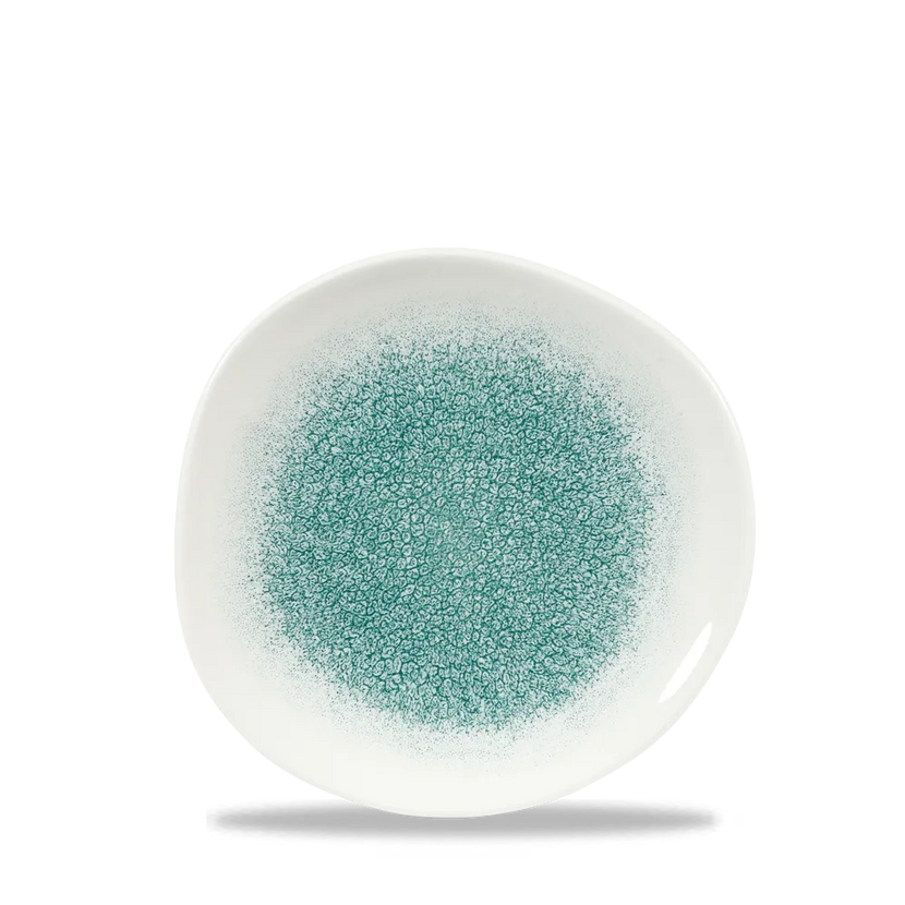 Raku Jade Green Round Trace Plate 18.6cm 12/box