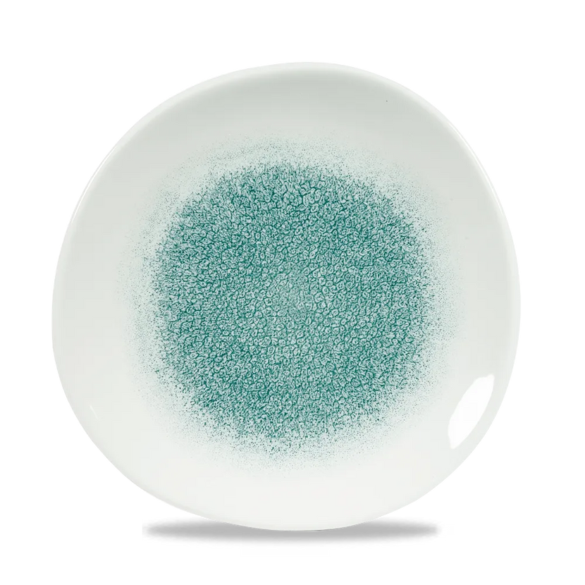 Raku Jade Green Round Trace Plate 21cm 12/box