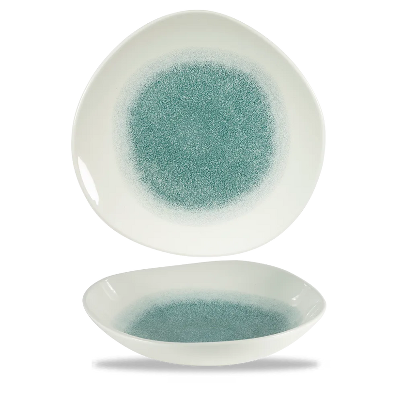 Raku Jade Green Round Trace Bowl 25.5cm 12/box