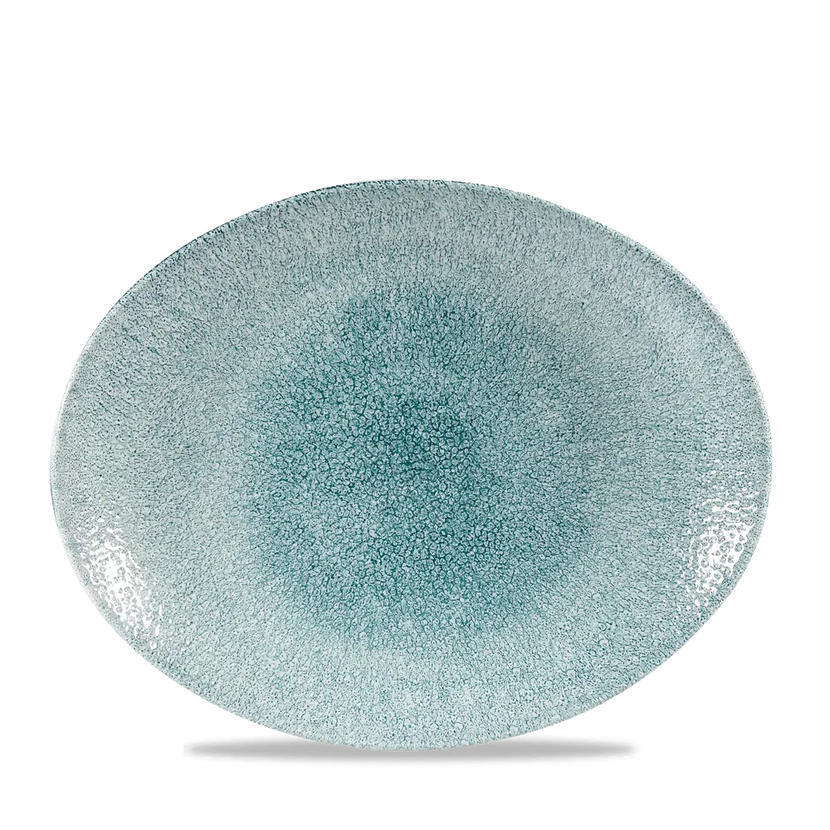 Raku Jade Green Orbit Oval Coupe Plate 32cm 12/box