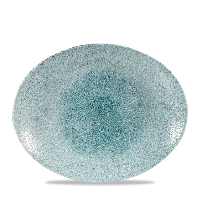 Raku Jade Green Orbit Oval Coupe Plate 32cm 12/box