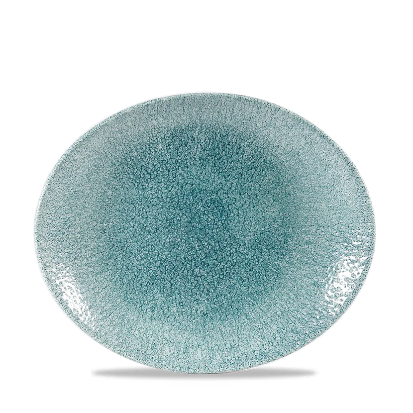 Raku Jade Green Orbit Oval Coupe Plate 28.1cm 12/box