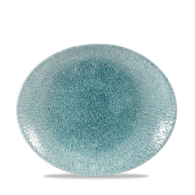 Raku Jade Green Orbit Oval Coupe Plate 28.1cm 12/box
