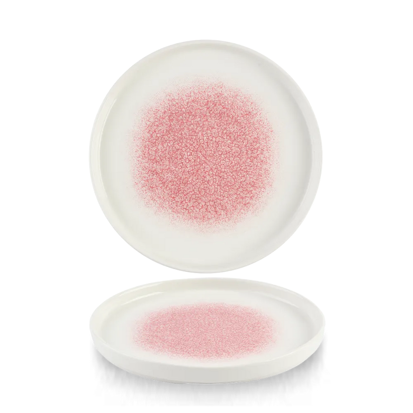 Raku Pink Quartz Walled Plate 21 cm 6/box