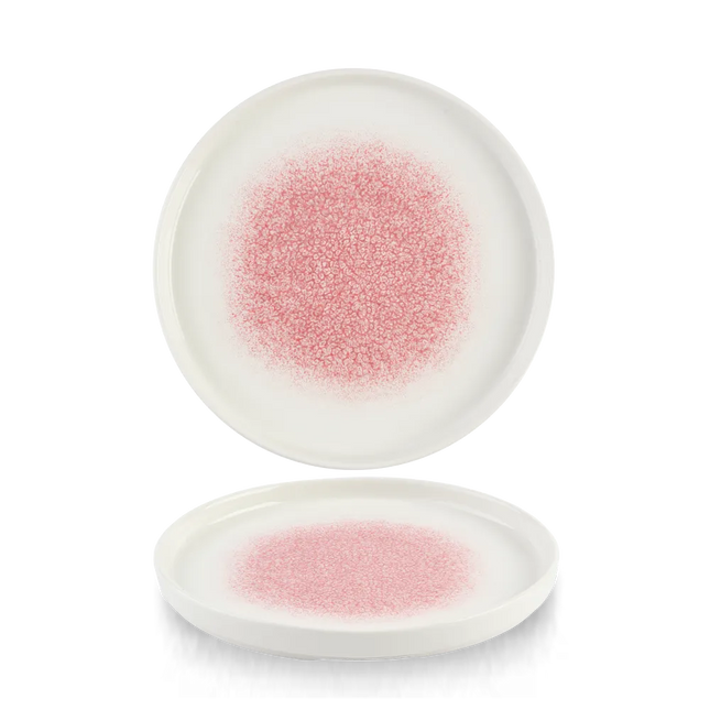 Raku Pink Quartz Walled Plate 21 cm 6/box