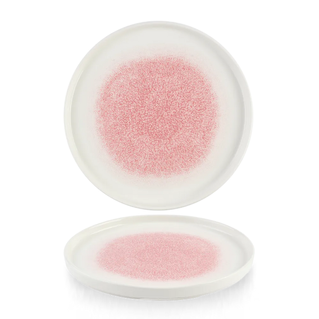 Raku Pink Quartz Walled Plate 26cm 6/box