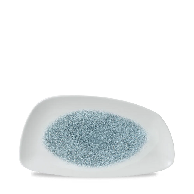 Raku Topaz Blue Chefs Geo Plate 30X15.5cm 12/box