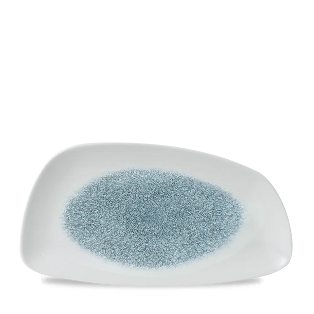 Raku Topaz Blue Chefs Geo Plate 35X18.5cm 6/box