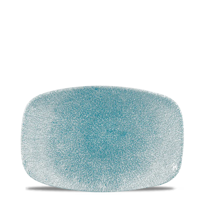 Raku Topaz Blue Chefs Oblong Plate 23.7 x 15.7cm 12/box