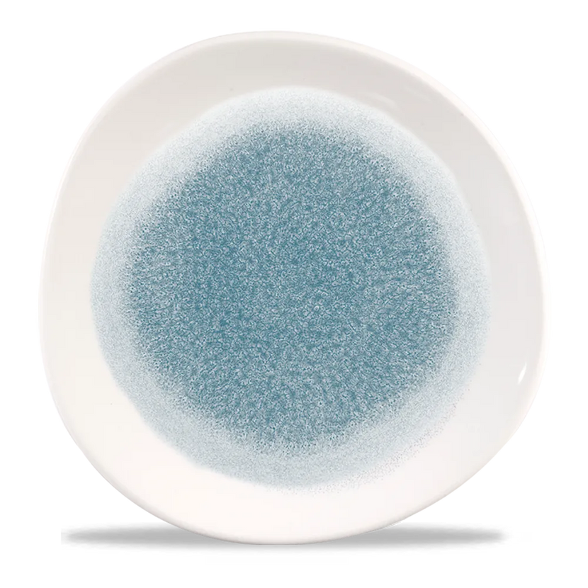 Raku Topaz Blue Round Trace Plate 28.6cm 12/box